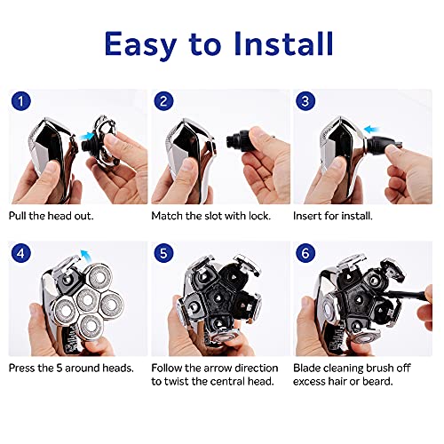 AidallsWellup Men's 5-in-1 Electric Head Shaver AidallsWellup Men's 5-in-1 Electric Head Shaver